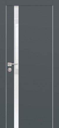 Дверь Profilo Porte PX-8 AL кромка с 2-х ст. Графит Белоснежный лакобель