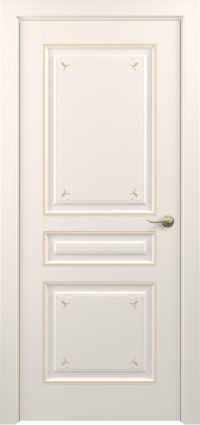 Дверь Zadoor Ампир Тип-3 Жемчужно-перламутровый Декоративная Патина Золото Глухая
