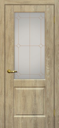 Дверь Мариам Версаль-1 Дуб песочный Контурный полимер золото