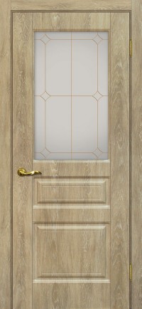 Дверь Мариам Версаль-2 Дуб песочный Контурный полимер золото