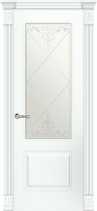 Дверь СитиДорс Вероник-1 RAL 9003 Контурный витраж белое