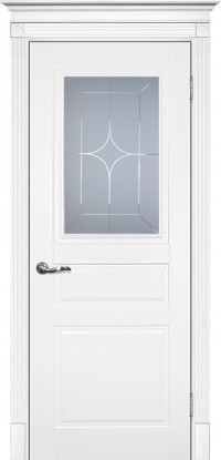 Дверь Текона Смальта 01 Белый RAL 9003 Гравировка
