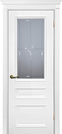 Дверь Текона Смальта 06 Белый RAL 9003 Гравировка