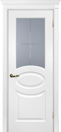 Дверь Текона Смальта 12 Молочный RAL 9010 Гравировка