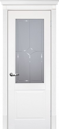 Дверь Текона Смальта 15 Белый RAL 9003 Гравировка