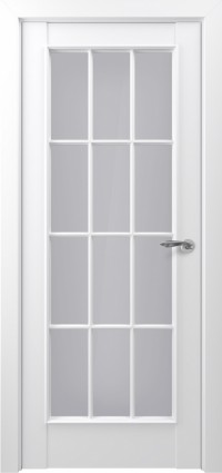 Дверь Zadoor Неаполь АК Тип-S Матовый Белый Английская рамка
