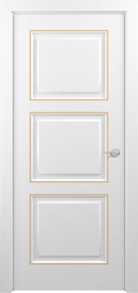 Дверь Zadoor Гранд Тип-1 Белый Патина Золото Глухая