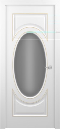 Дверь Zadoor Лувр Тип-1 Белый Патина Золото D3 Художественный пескоструй