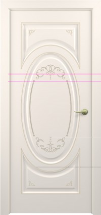 Дверь Zadoor Лувр Тип-1 Жемчужно-перламутровый Декоративная Патина Золото Глухая