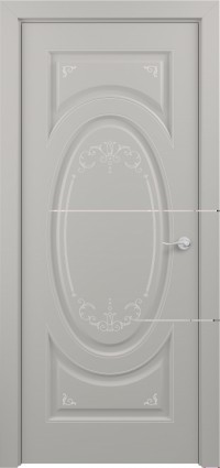 Дверь Zadoor Лувр Тип-1 Грей Декоративная Патина Серебро Глухая