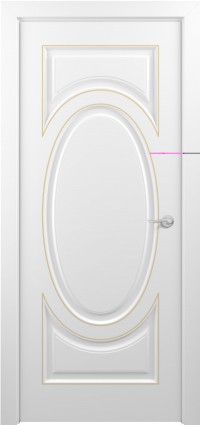 Дверь Zadoor Лувр Тип-2 Белый Патина Золото Глухая