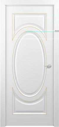 Дверь Zadoor Лувр Тип-1 Белый Патина Золото Глухая
