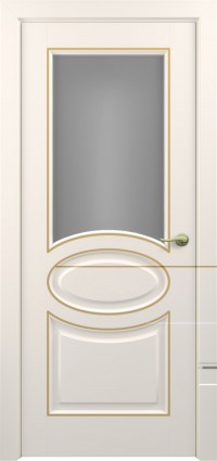 Дверь Zadoor Прованс Тип-1 Жемчужно-перламутровый Патина Золото D2 Художественный пескоструй