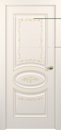 Дверь Zadoor Прованс Тип-1 Жемчужно-перламутровый Декоративная Патина Золото Глухая