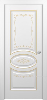 Дверь Zadoor Прованс Тип-1 Белый Декоративная Патина Золото Глухая