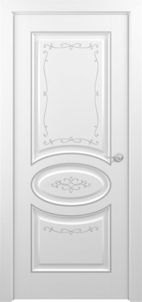Дверь Zadoor Прованс Тип-1 Белый Декоративная Патина Серебро Глухая