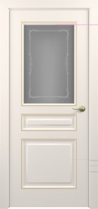 Дверь Zadoor Ампир Тип-1 Жемчужно-перламутровый Патина Золото Сатинато