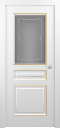 Дверь Zadoor Ампир Тип-1 Белый Патина Золото Сатинато