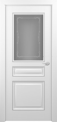 Дверь Zadoor Ампир Тип-1 Белый Патина Серебро D1 Художественный пескоструй