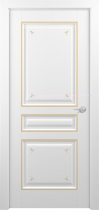 Дверь Zadoor Ампир Тип-3 Белый Декоративная Патина Золото Глухая