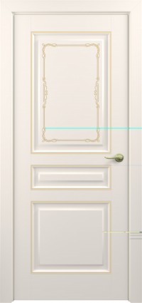 Дверь Zadoor Ампир Тип-1 Жемчужно-перламутровый Декоративная Патина Золото Глухая