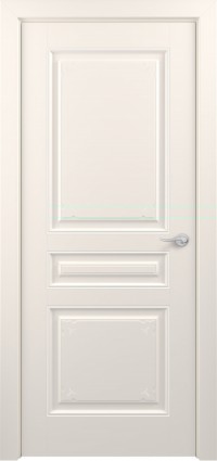 Дверь Zadoor Ампир Тип-3 Жемчужно-перламутровый Декоративная Патина Серебро Глухая