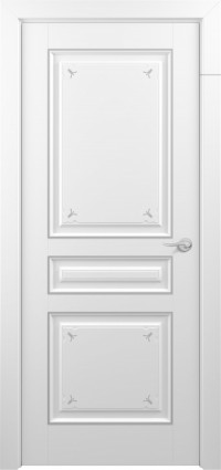 Дверь Zadoor Ампир Тип-3 Белый Декоративная Патина Серебро Глухая