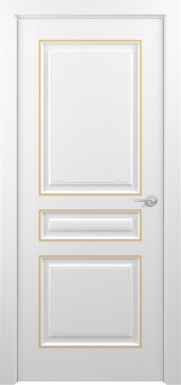 Дверь Zadoor Ампир Тип-3 Белый Патина Золото Глухая
