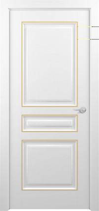 Дверь Zadoor Ампир Тип-2 Белый Патина Золото Глухая