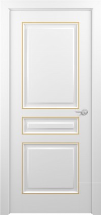 Дверь Zadoor Ампир Тип-1 Белый Патина Золото Глухая