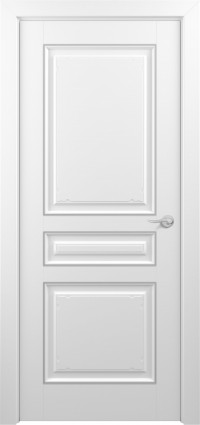 Дверь Zadoor Ампир Тип-3 Белый Патина Серебро Глухая
