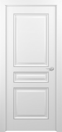 Дверь Zadoor Ампир Тип-2 Белый Патина Серебро Глухая