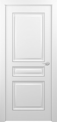 Дверь Zadoor Ампир Тип-1 Белый Патина Серебро Глухая