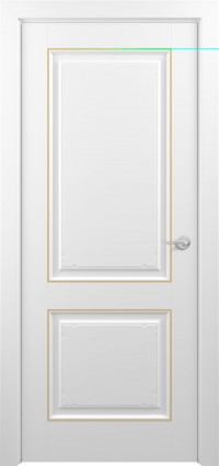 Дверь Zadoor Венеция Тип-3 Белый Патина Золото Глухая
