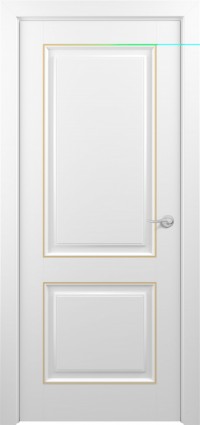 Дверь Zadoor Венеция Тип-2 Белый Патина Золото Глухая