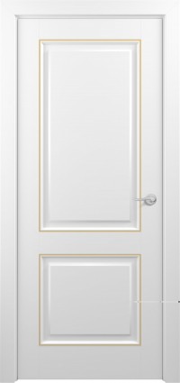 Дверь Zadoor Венеция Тип-1 Белый Патина Золото Глухая