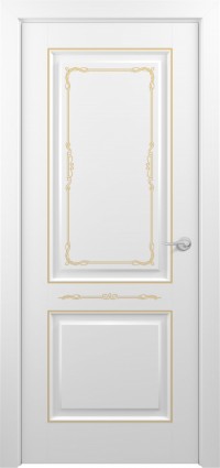 Дверь Zadoor Венеция Тип-1 Белый Декоративная Патина Золото Глухая