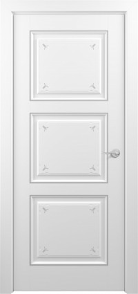 Дверь Zadoor Гранд Тип-3 Белый Декоративная Патина Серебро Глухая