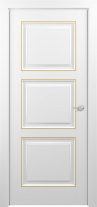 Дверь Zadoor Гранд Тип-2 Белый Патина Золото Глухая