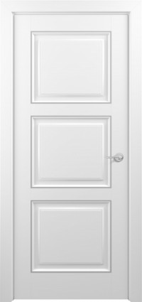 Дверь Zadoor Гранд Тип-2 Белый Патина Серебро Глухая