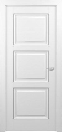 Дверь Zadoor Гранд Тип-1 Белый Патина Серебро Глухая