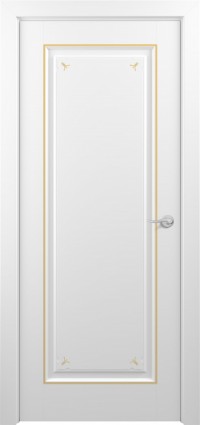 Дверь Zadoor Неаполь Тип-3 Белый Декоративная Патина Золото Глухая