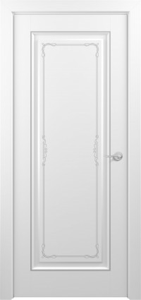 Дверь Zadoor Неаполь Тип-1 Белый Декоративная Патина Серебро Глухая