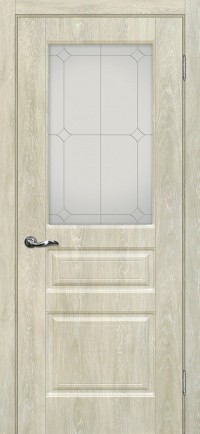 Дверь Мариам Версаль-2 Дуб седой Контурный полимер серебро