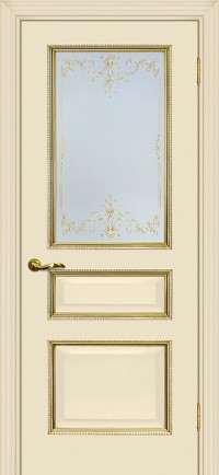 Дверь Мариам Мурано-2 Магнолия патина золото Контурный полимер золото