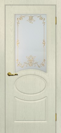 Дверь Мариам Сиена-1 Ваниль Контурный полимер золото