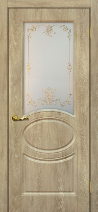 Дверь Мариам Сиена-1 Дуб песочный Контурный полимер золото