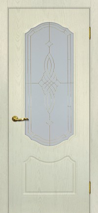 Дверь Мариам Сиена-2 Ваниль Контурный полимер золото