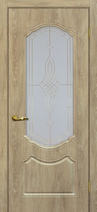 Дверь Мариам Сиена-2 Дуб песочный Контурный полимер золото