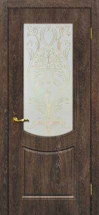 Дверь Мариам Сиена-3 Дуб корица Контурный полимер золото